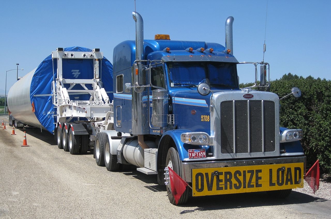 Oversize Load truck driving